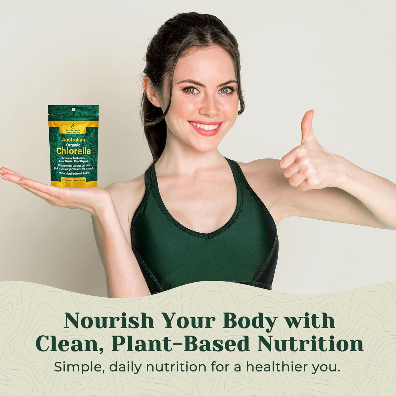Biogenesis Organic Chlorella Mini Tablets – 300 Count (200mg) | Australian Grown | Rich in Chlorophyll, Vitamins & Minerals | Supports Energy & Immunity | Vegan Mini Tablets