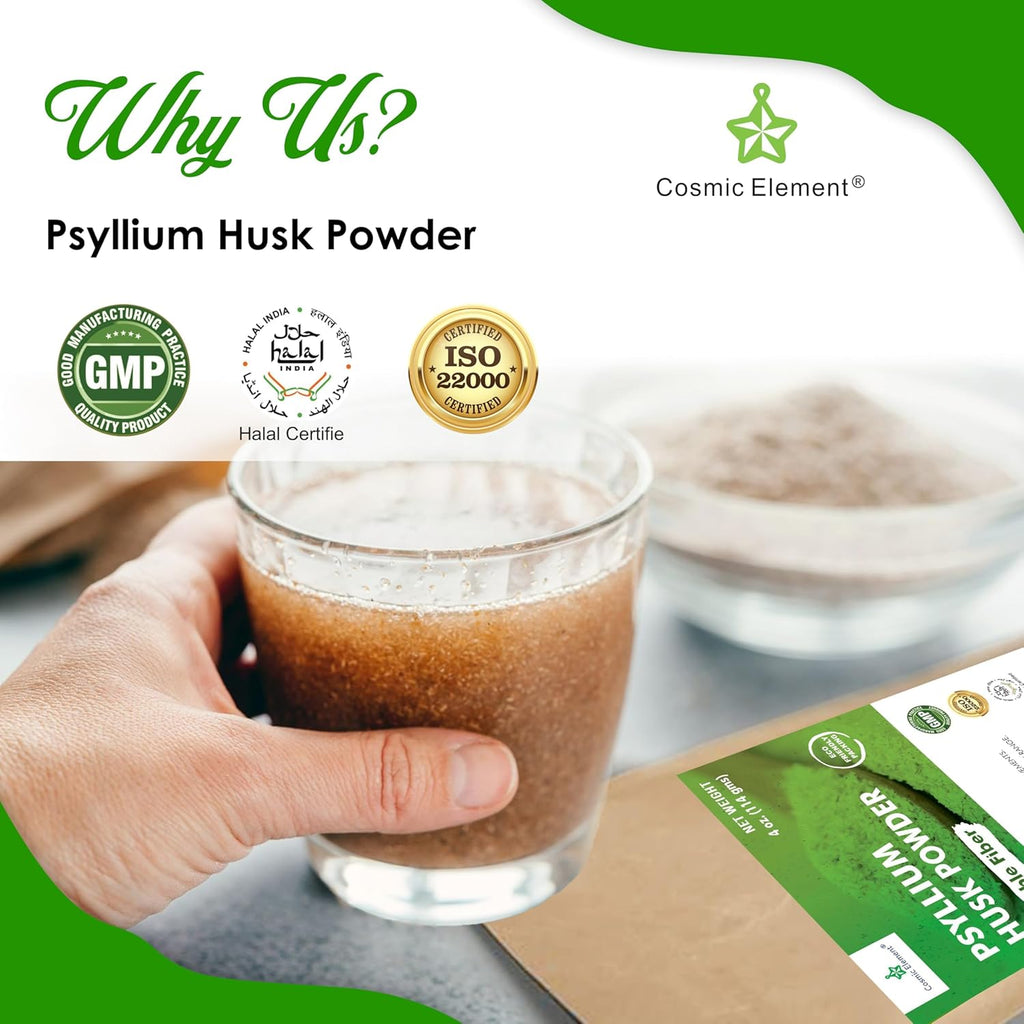 100% Pure Psyllium Husk Powder Organic – Finely Ground Fiber Supplement for Regularity & Keto | Psyllium Husk Powder for Baking and Gluten-Free Bread – 4 oz