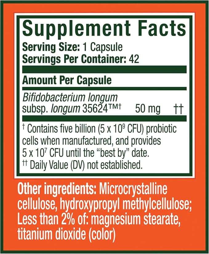 Align Probiotic Extra Strength, Probiotics for Women and Men, Probiotic Capsules with 5X CFUs, 42 Capsules