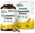 Wild & Organic Chamomile Extract Capsules 800 mg - Relaxation & Digestive Support - Chamomile Powder Supplement - Matricaria Recutita Herb - Vegan, No Fillers, Non-GMO - 180 Count
