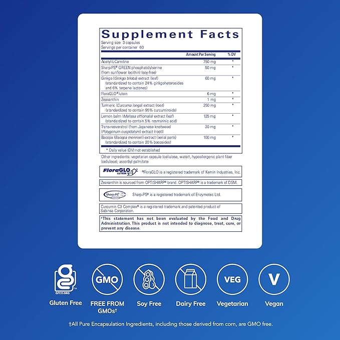 Pure Encapsulations Memory Pro | Comprehensive Memory Support Formula | 180 Capsules