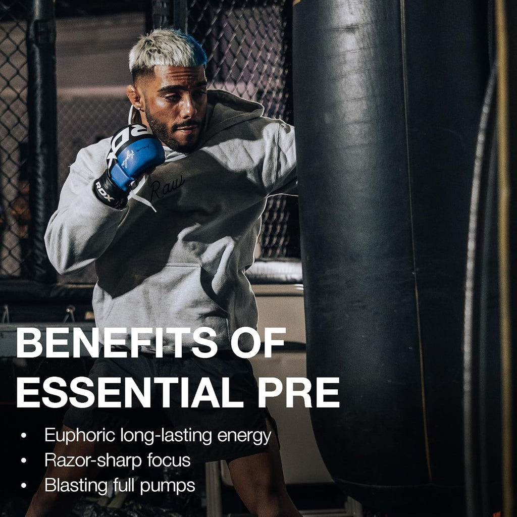 RAW Essential Pre-Workout Powder (Rathberry Creamthickle) - Chris Bumstead Sports Supplement for Men & Women - Preworkout Energy Powder with Caffeine, L-Citrulline, L-Tyrosine, & Beta Alanine Blend