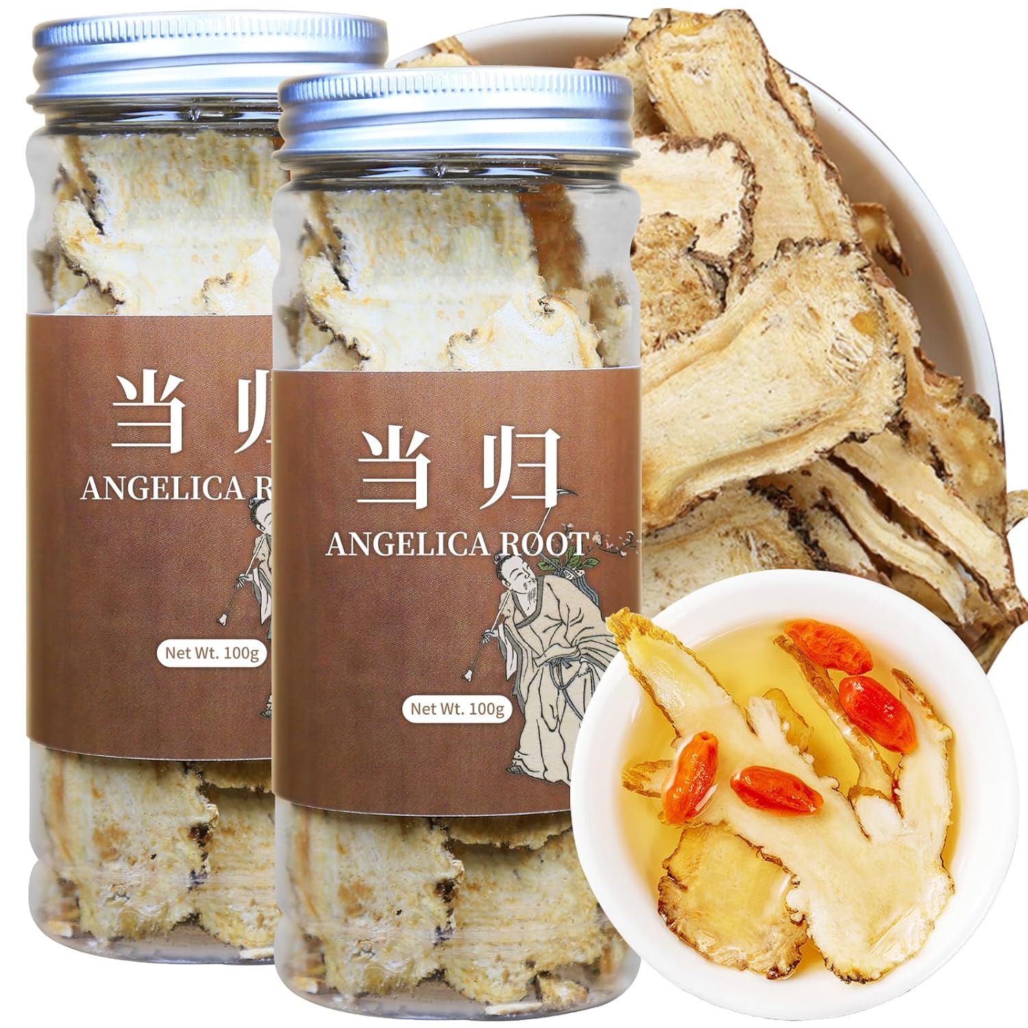 Wanhua Hall Dang Gui Tea Dong Quai Angelica Sinensis Slice Natural Herbal Tea Chinese Dried Herbs No Additives Sulfur Free 当归 當歸7.05oz/200g