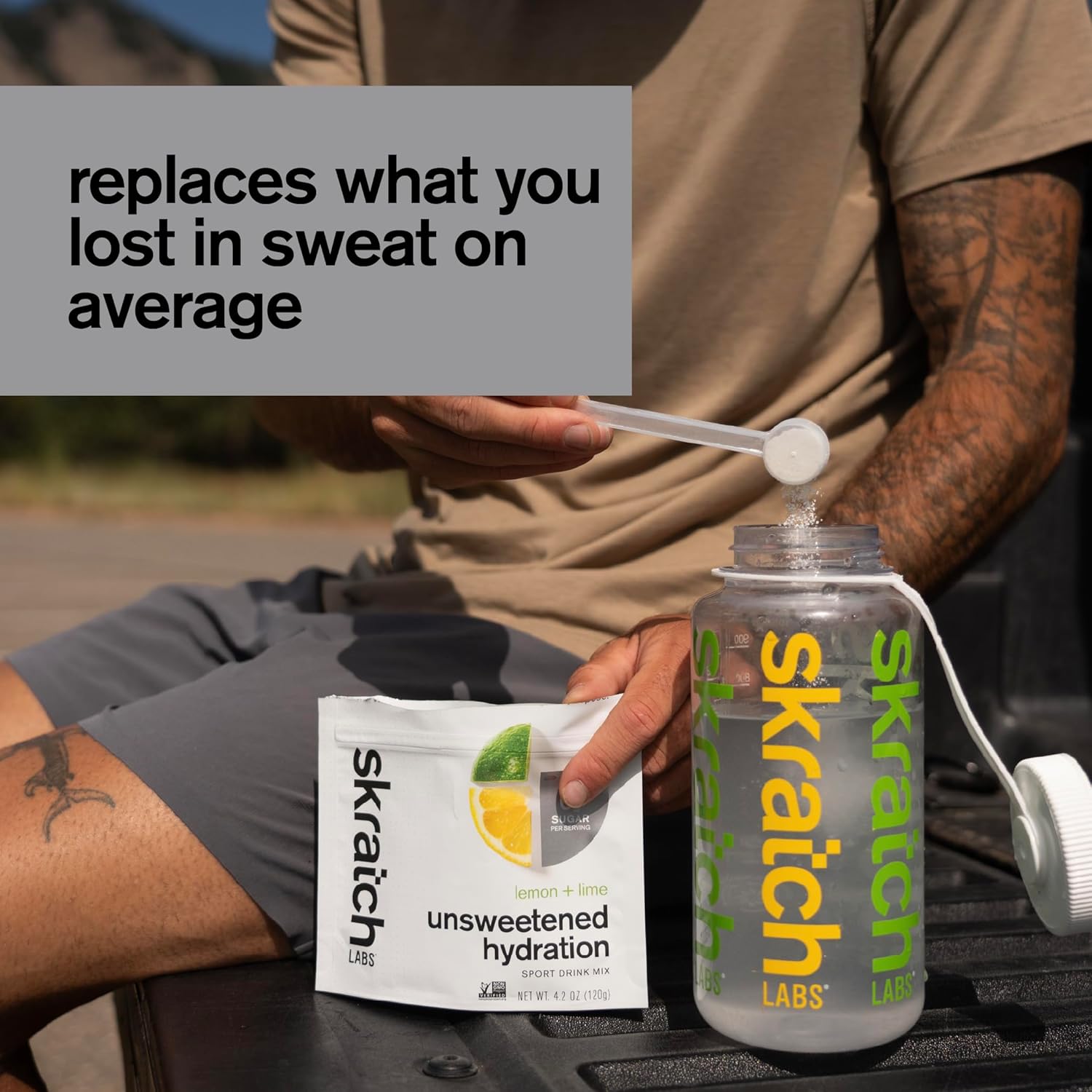 Skratch Labs Unsweetened Hydration Sport Drink Mix | Sugar Free | Electrolytes Booster | Lemon + Lime - 30 Servings | Non-GMO, Vegan, Kosher, Keto, Paleo