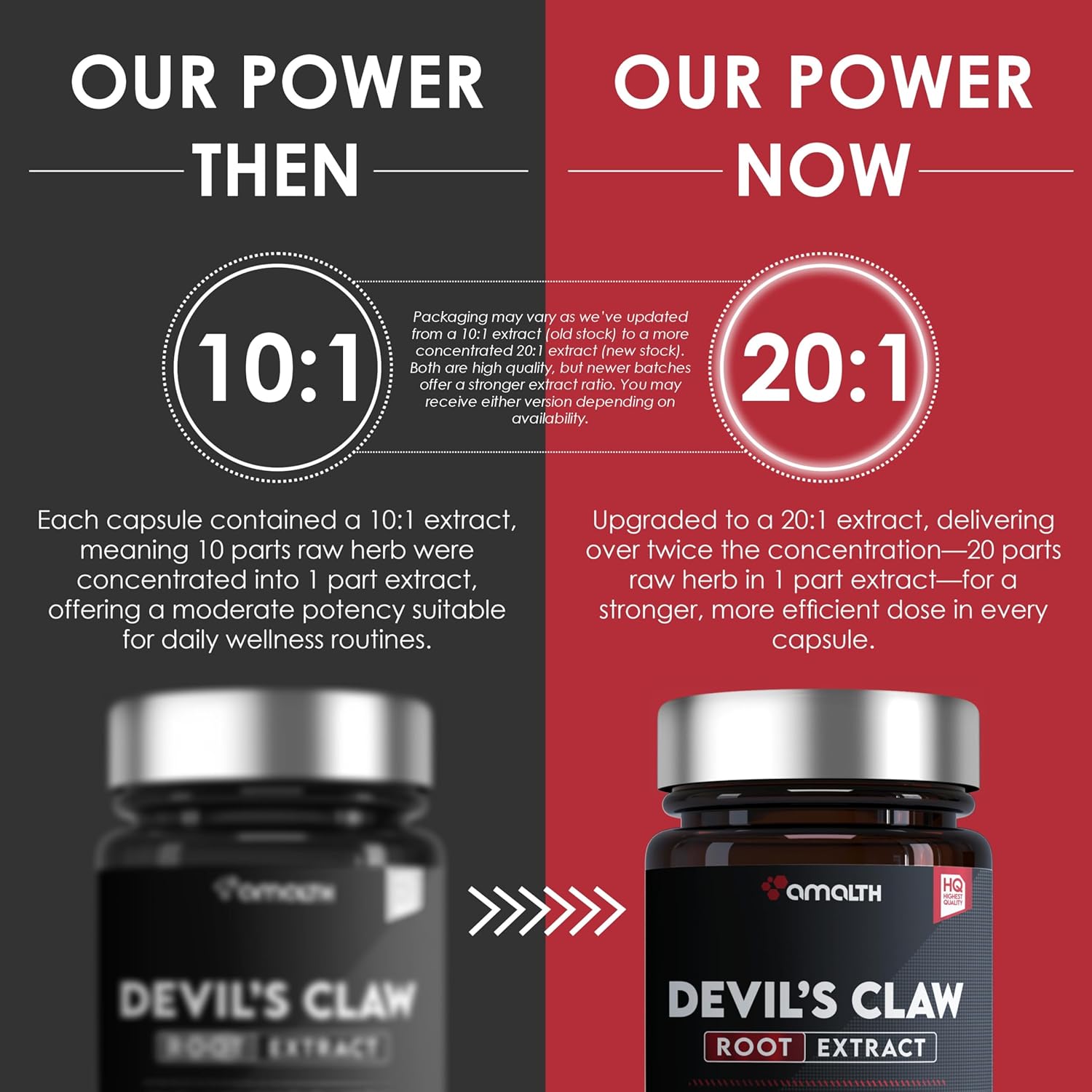 AMALTH Devils Claw Extract 500 mg, 120 Veggie Capsules, Concentrated Root Extract, Devils Claw Herbal Supplement, Non-GMO, Vegan Supplement
