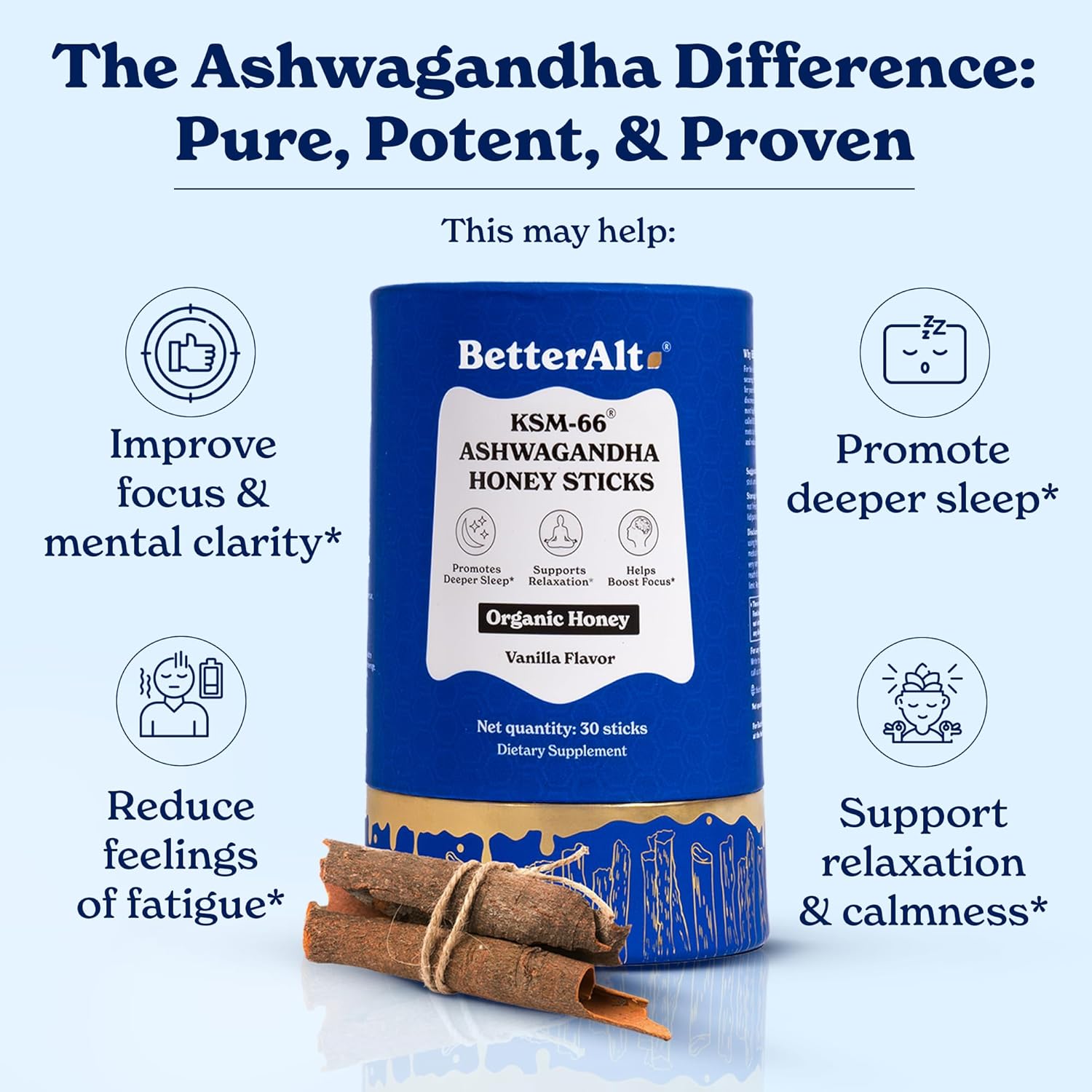Ashwagandha & Classic Shilajit Honey Sticks| Pure Himalayan Shilajit Organic Multiflora Honey & Saffron|60 Sticks|Energy & Immune Support Supplement