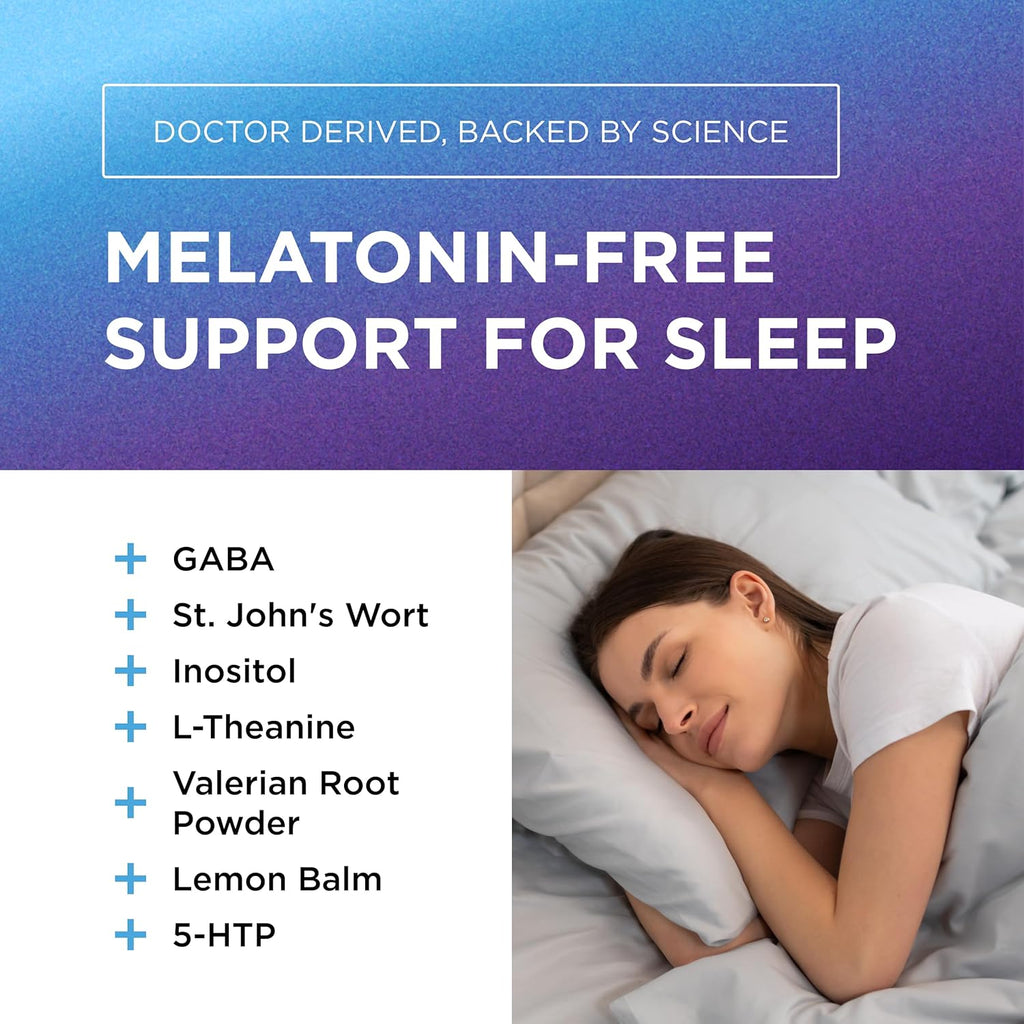 DR. EMIL NUTRITION EZ Doze Melatonin-Free Natural Sleep Aid with L-Theanine, GABA & 5HTP - Extra Strength Sleeping Pills for Adults - Safe and Non-Habit Forming (60 Veggie Capsules)