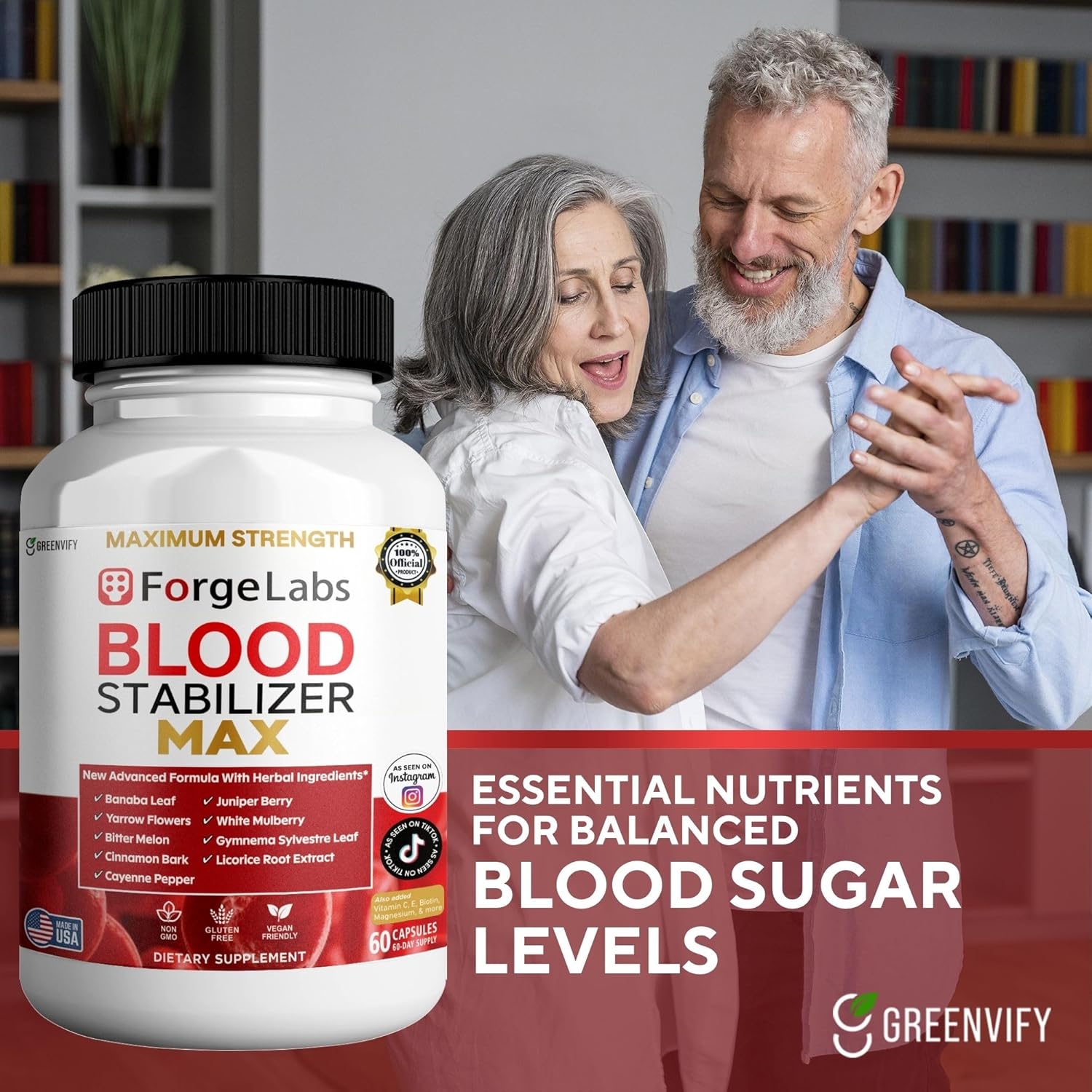 ForgeLabs Blood Stabilizer Max, Maximum Strength Dietary Supplement, 60 Veggie Capsules, with Banaba Leaf, Juniper Berry, White Mulberry. (2)