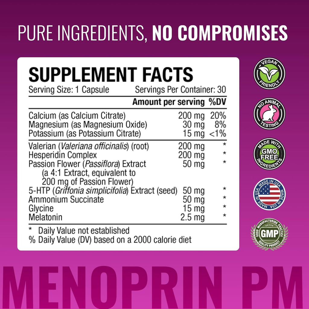 Approved Science Menoprin - Menopause Support - Protykin, Black Cohosh - 1 Bottle Menoprin Day + 1 Bottle Menoprin PM - Vegan