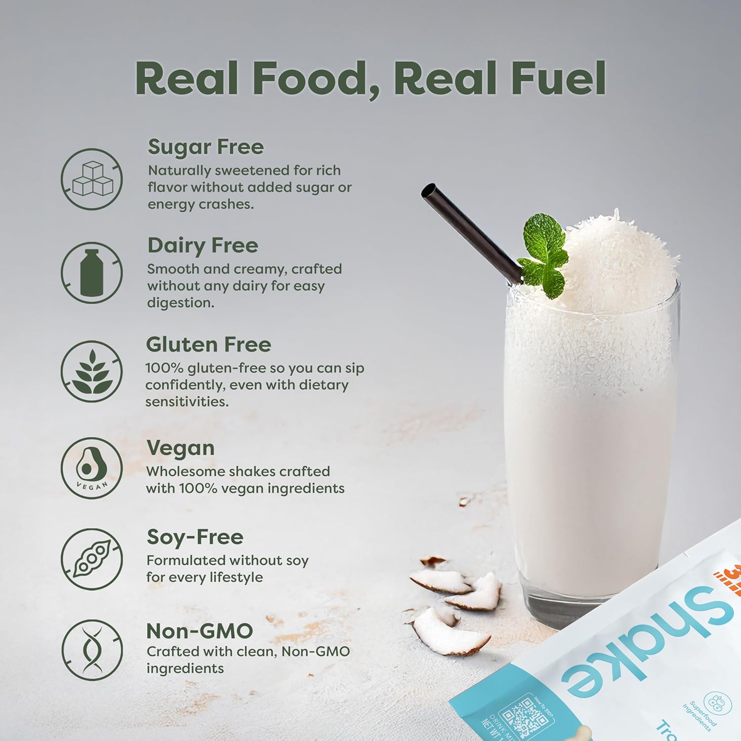310 Nutrition All-In-One Meal Replacement Shake Powder - Plant-Based Protein Smoothie Blend w/High Fiber, Probiotics & Adaptogens - Low Carb, Vegan, Keto & Paleo Friendly - Tropical Coconut - 28 Srv