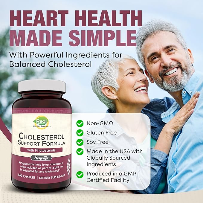 Advanced Cholesterol Health Complex with Plant Sterols. Cholesterol & Lipid Support Supplement for Healthy Heart & Cholesterol Levels for Men & Women. 120 Capsules
