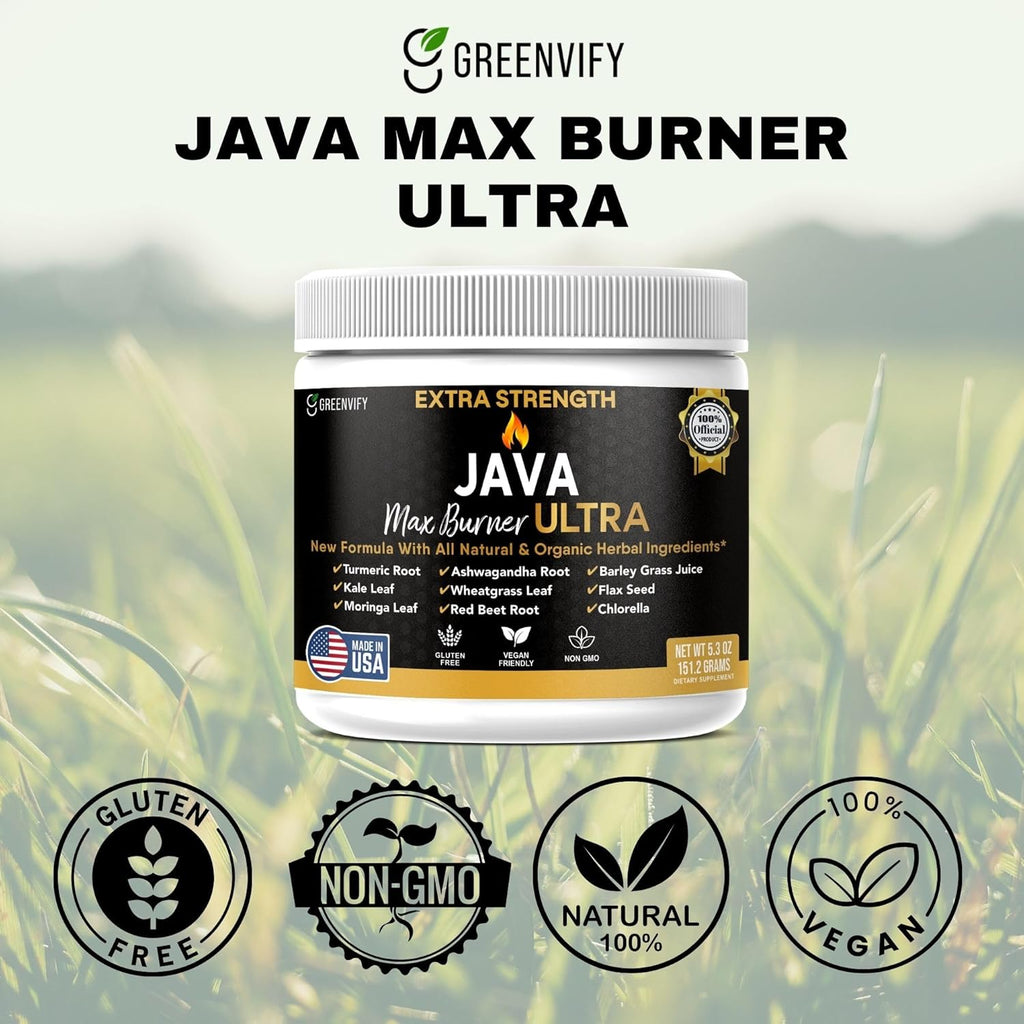 Java Max Burner Ultra Extra Strength, Natural & Organic Herbal Ingredients, 5.3 oz (2)