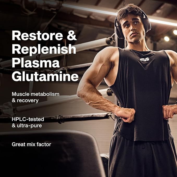 Muscletech 100% L-Glutamine Powder for Enhanced Muscle Recovery - Pure L Glutamine Muscle Growth Builder & Energy Boosting Nutritional Supplement for Men & Women - Unflavored, 60 Servings