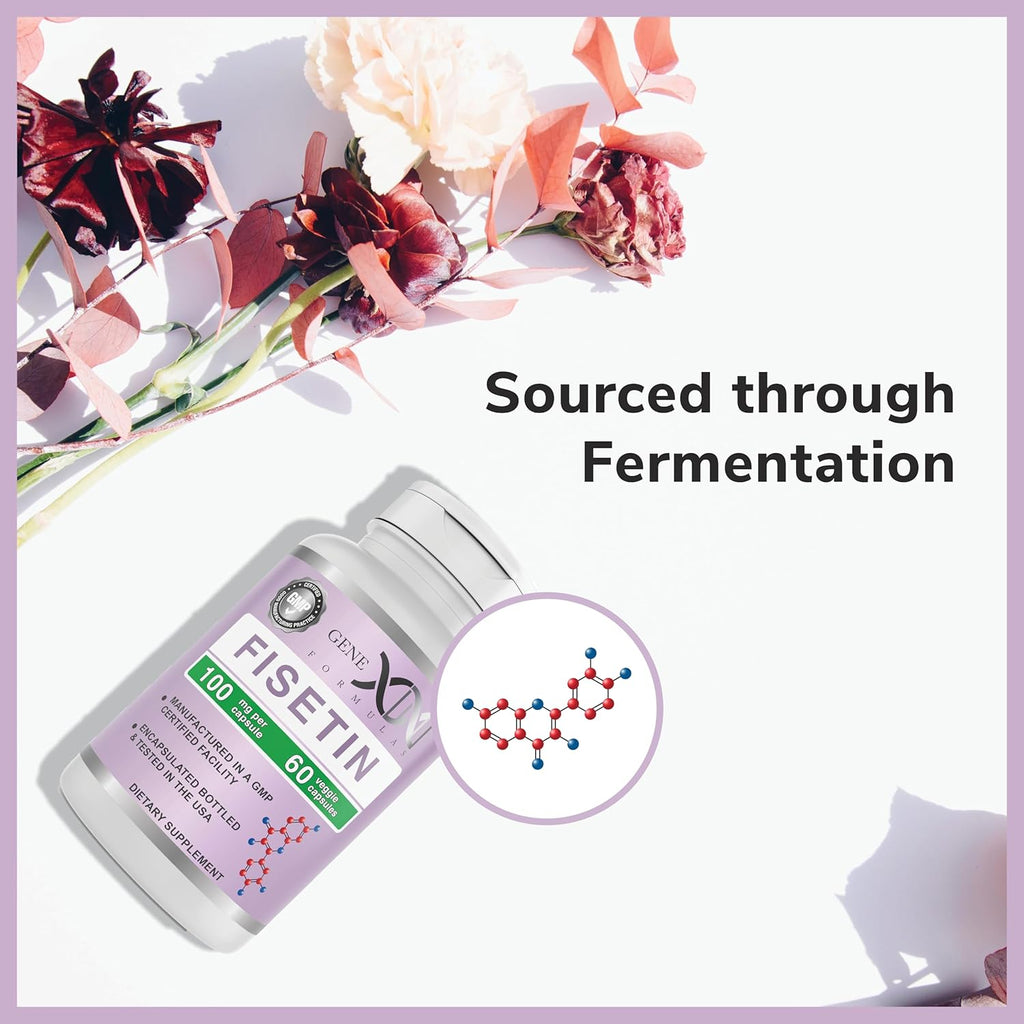 Genex Formulas Fisetin 100mg/Serving (60 Capsules) - Antioxidant That Supports Healthy Aging, Brain Wellness & Cognitive Health - Non-GMO, Gluten Free, Vegetarian - 2 Month Supply