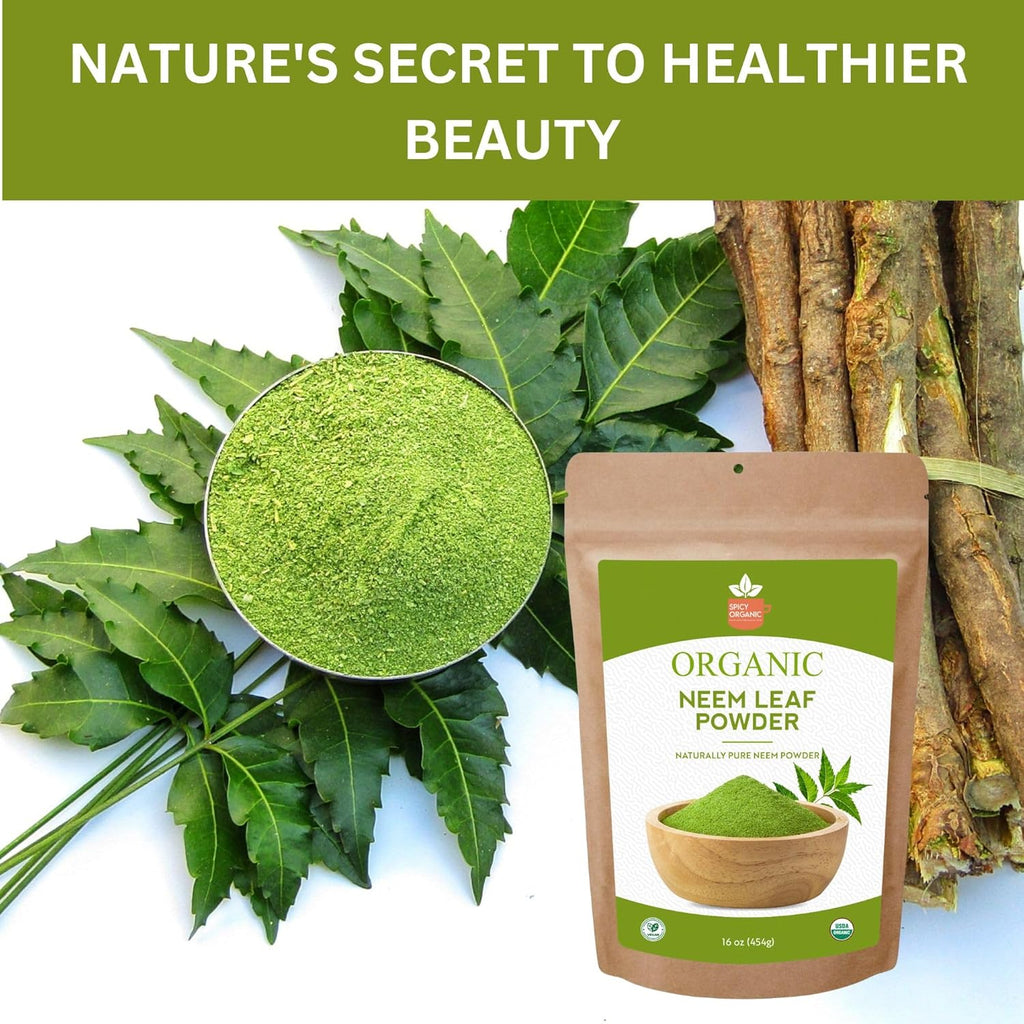 Neem Powder – 4 oz. - Certified USDA Organic -Non-GMO - Fresh Dried Neem Leaves Powder for Healthy Hair and Skin - Azadirachta Indica Ayurvedic Herb for Overall Wellbeing