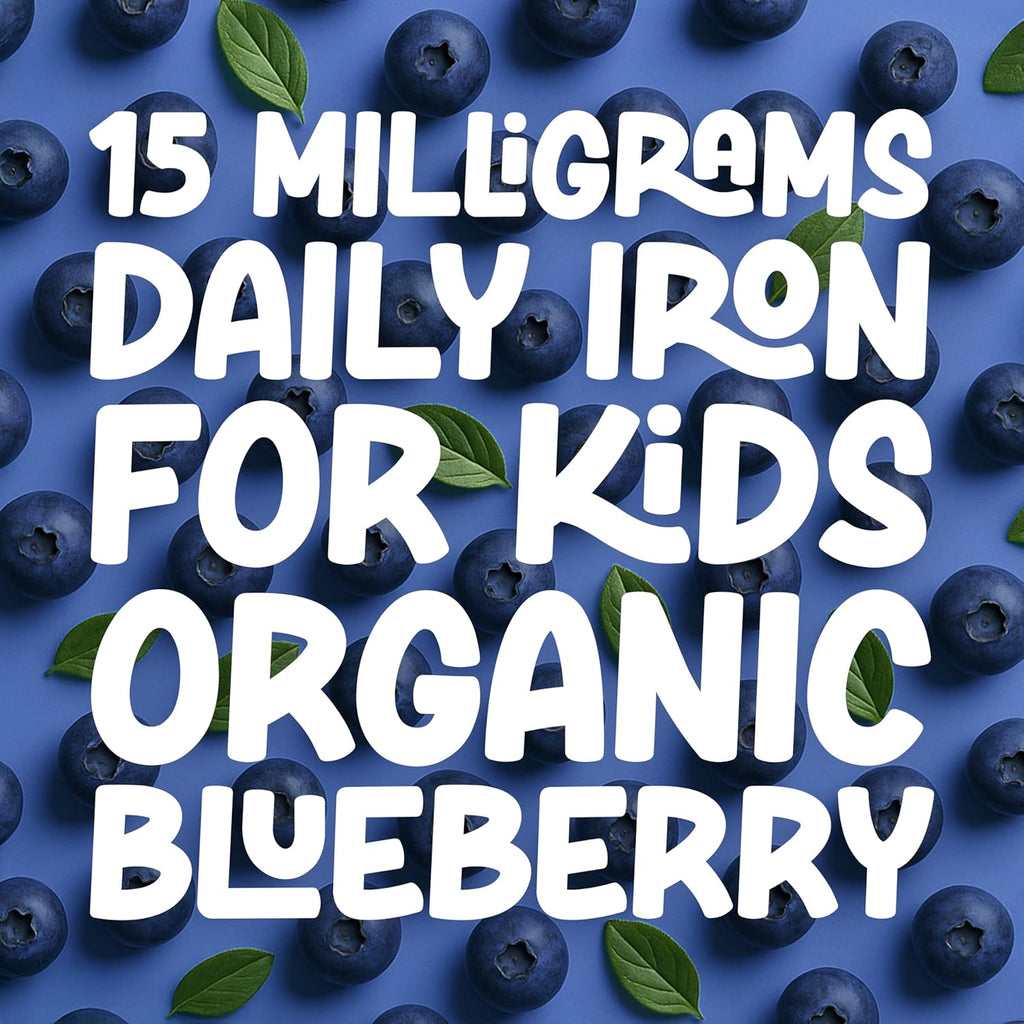 Kids Iron Supplement – Organic Blueberry Flavor – Iron Drops for Infants & Children – Sugar Free, Vegan, Gluten Free, No Artificial Flavors (1.7 oz, Organic Blueberry)