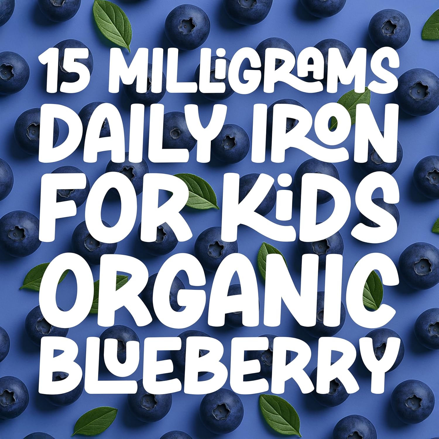 Kids Iron Supplement – Organic Blueberry Flavor – Iron Drops for Infants & Children – Sugar Free, Vegan, Gluten Free, No Artificial Flavors (1.7 oz, Organic Blueberry)
