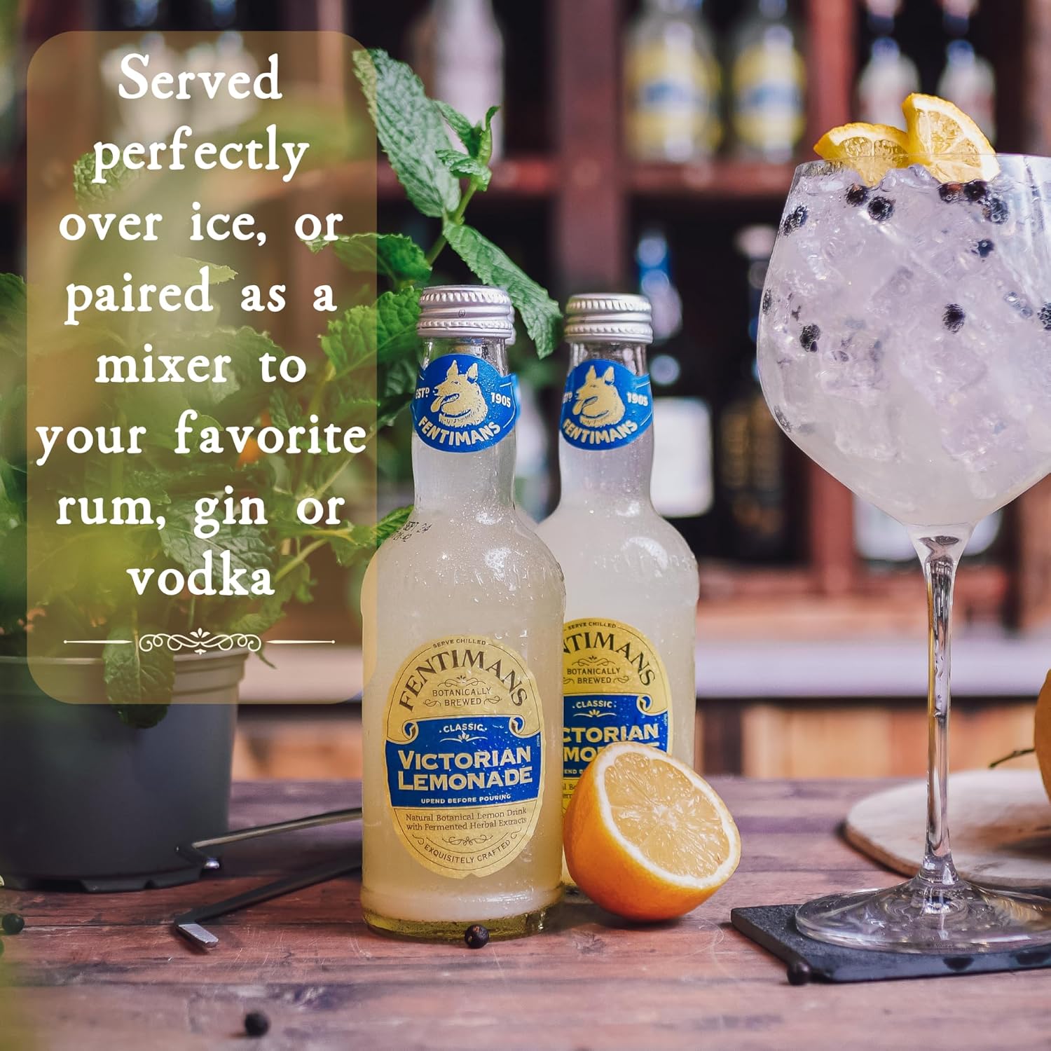 Fentimans Sparkling Victorian Lemonade - Lemon Sparkling Water, Great Over Ice or as Mixer, All Natural Ingredients, Craft Soda, Botanically Brewed - 9.3 Fl Oz (Pack of 12)