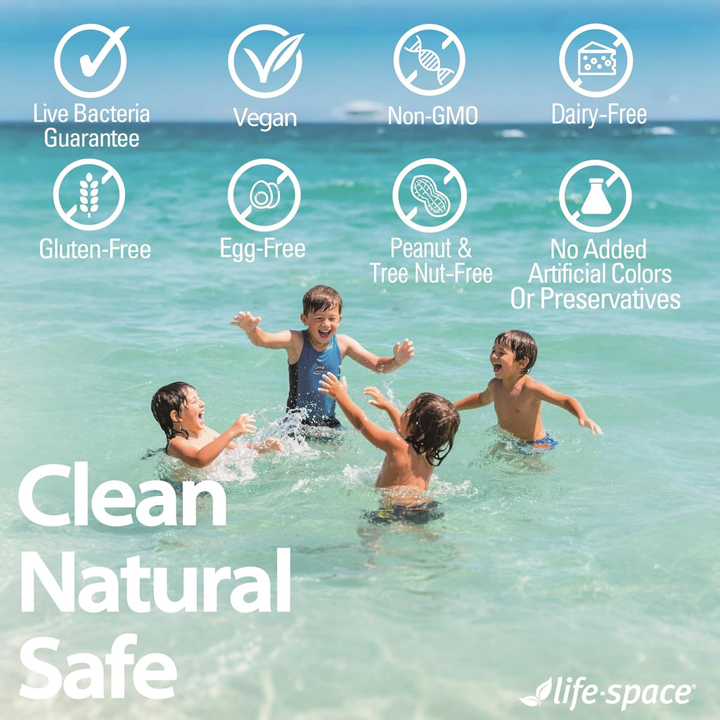 Life-Space Children Immune Support Probiotic, Clinically Proven to Relieve Common Cold Symptoms, 12 Billion CFU, 6 In1 Kids Probiotic for Digestive & Immune Health, 2 Month Serving, 60 Grams