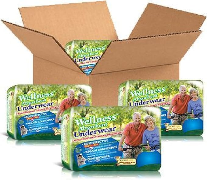 Unique Wellness-Absorbent Underwear (Pull-Ups) Size X-Large (40"–60" Waist) 48 Count, Made in USA
