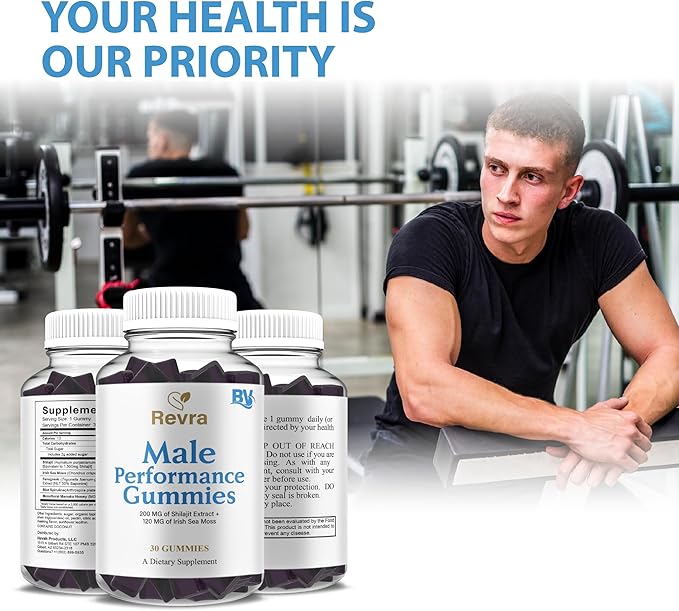 BLUE VIBE Revra Gummies, Revra Advanced Daily Performance and Energy Support Shilajit and Manuka Honey Supplement, Revra Overall Health and Performance Support Supplement (3 Pack - 90 Gummies)