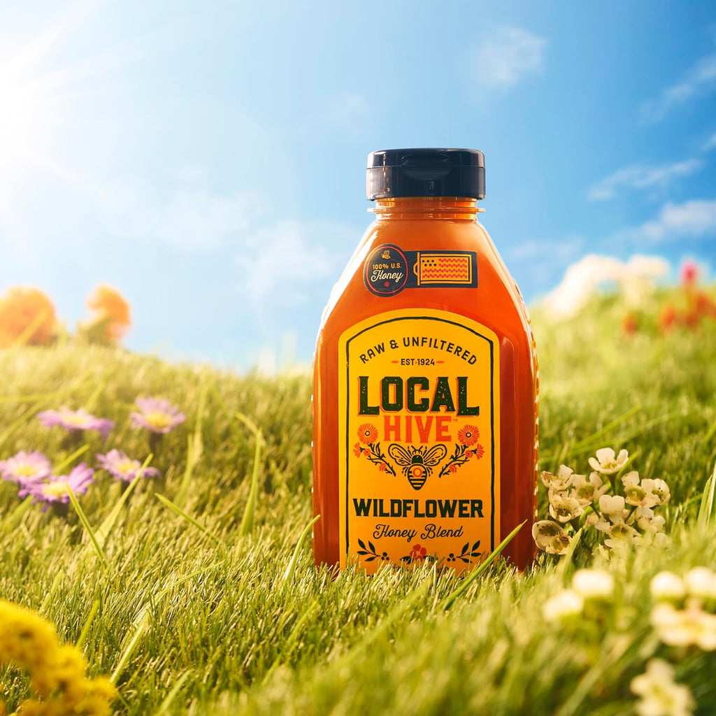 Local Hive Wildflower Raw & Unfiltered – 16 oz | 100% Pure U.S. Honey | Natural Sweetener Sourced from American Bees & Beekeepers | Premium Wildflower Blend | Ideal for Tea, Baking & Cooking