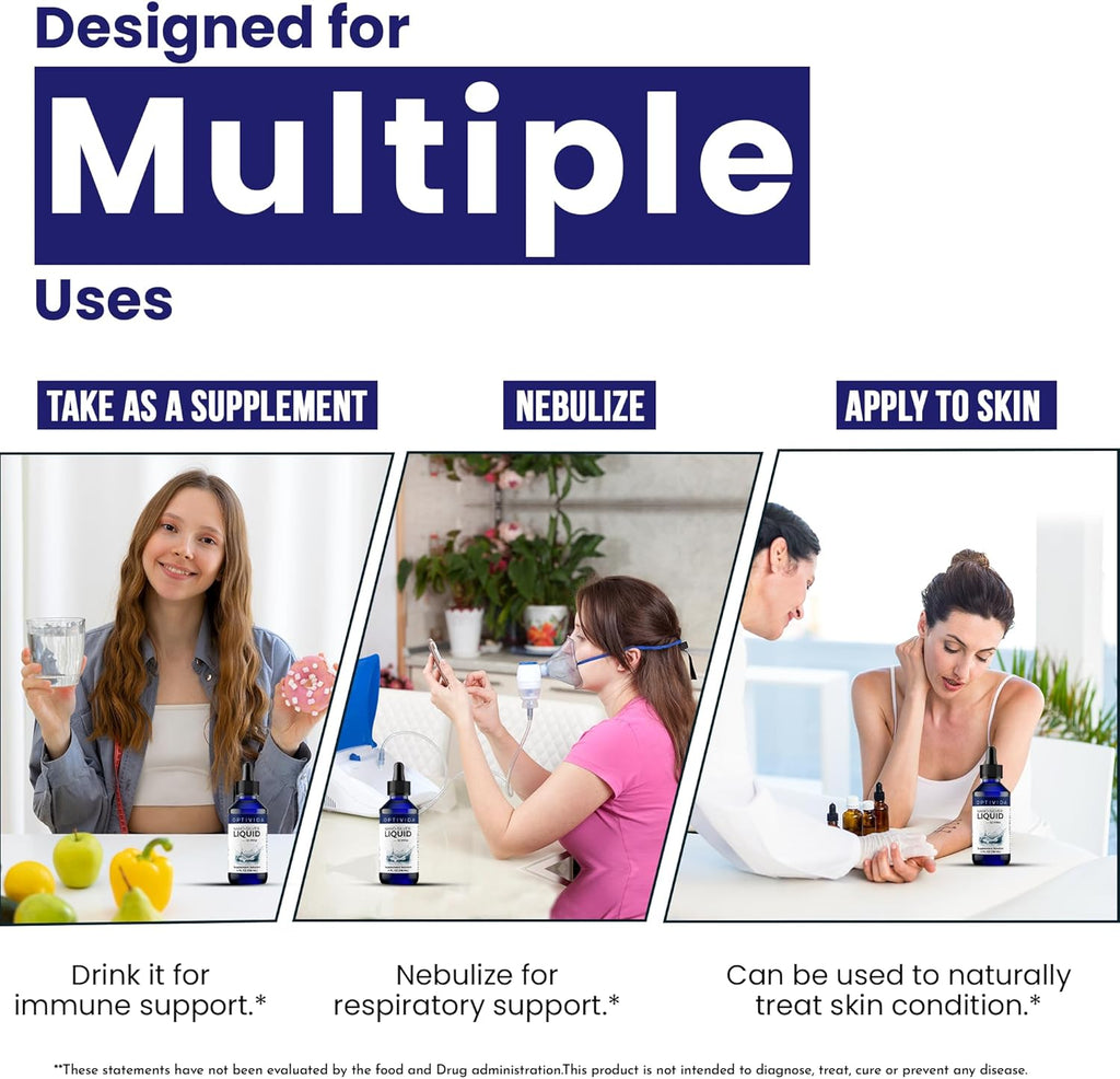 Optivida Health Colloidal Silver Liquid Dropper (4 oz) – Immune Support Supplements with Silver Hydrosol, Liquid for Immune Support, Silver Colloidal Liquid for Immune System, 10 PPM