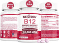 B12 Vitamins 10,000 mcg, Methylated Vitamin B12 Sublingual - Energy Boost, Focus, Metabolism & Brain Health Support, Immune System Support, Fast Dissolve, Natural Strawberry Flavor, 270 Servings