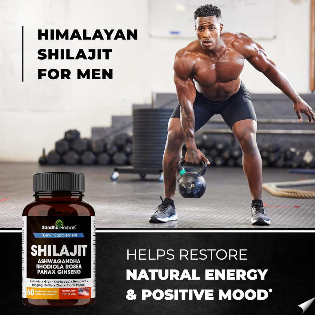 Shilajit Pure Himalayan for Men & Women | 120 Capsules with Ashwagandha | High Potency and Energy Supplement | Better Absorption than Gummies | For Extra Power and Stamina | Combo with Sea Moss