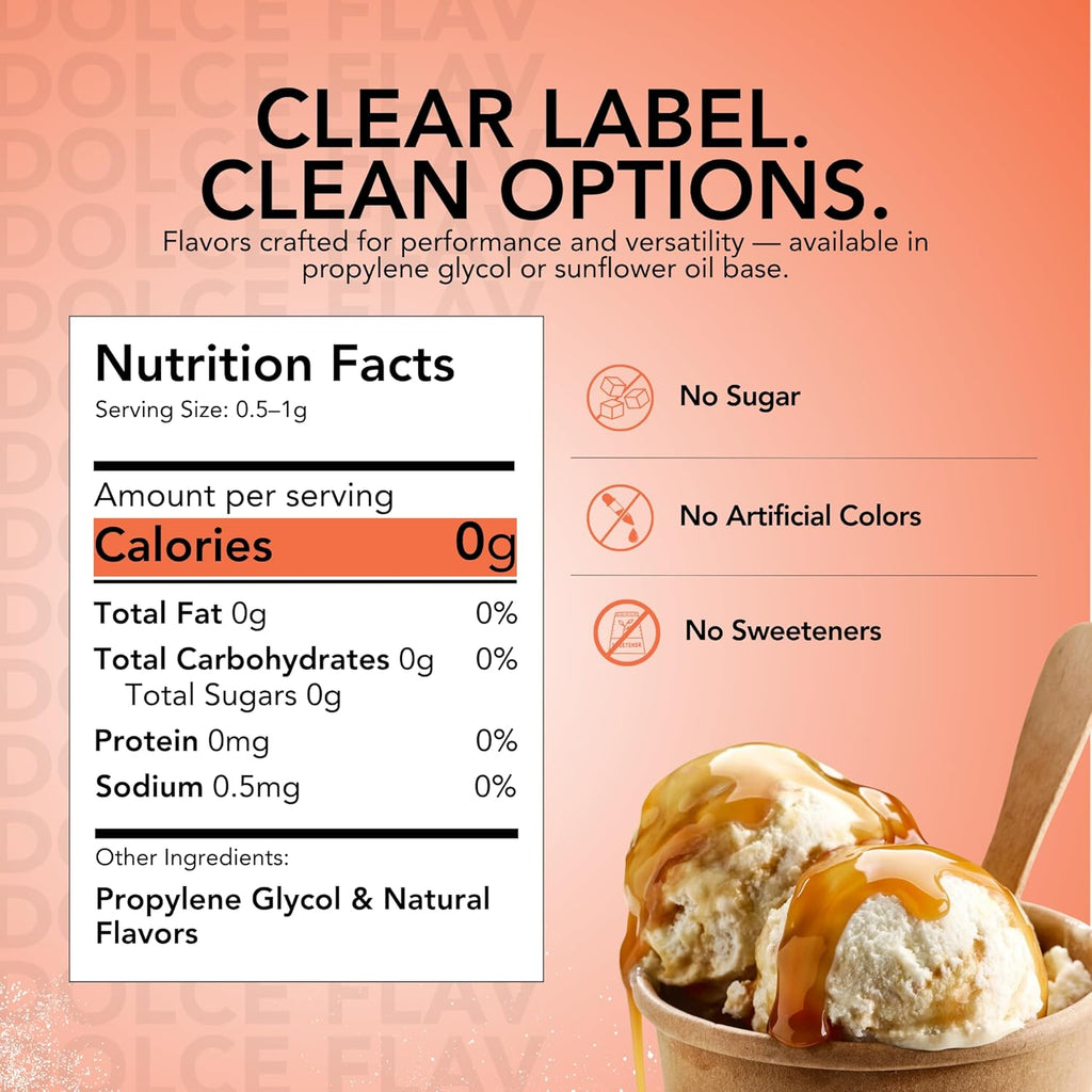 Dolce Flav Natural Butterscotch Extract 2 oz – Kosher, Sugar-Free, Concentrated Rich Butterscotch Flavoring for Baking, Beverages & Desserts, Includes Measured Dropper