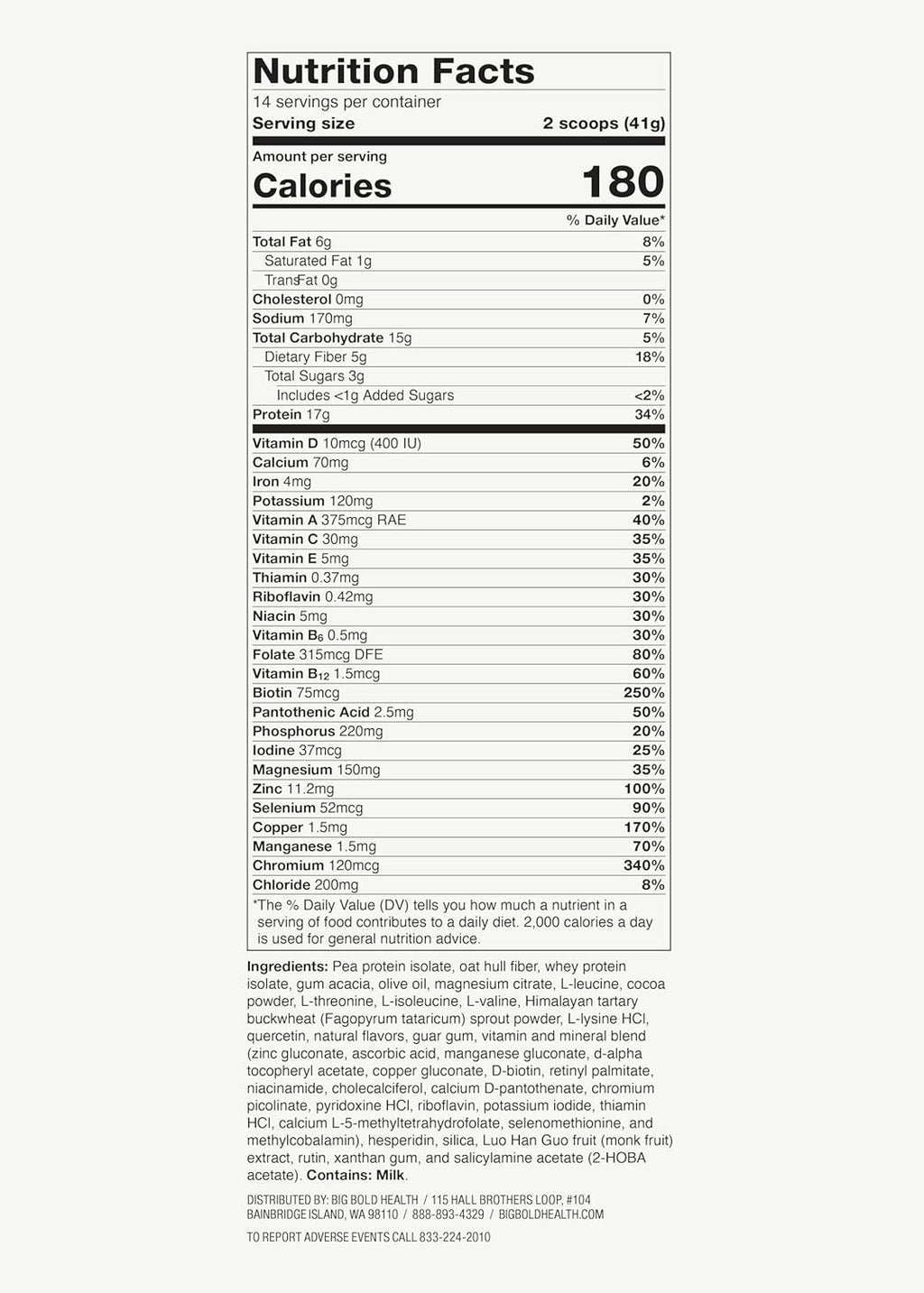 BIG BOLD HEALTH HTB Rejuvenate Superfood Advanced Protein Shake Mix- Superfood Protein Powder, Plant-Based Protein Shake for Immune Rejuvenation, Vanilla Flavor