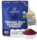 Jungle Powders Wild Blueberry Powder Organic 5 Ounce Bag USDA Certified - Antioxidant Rich Smoothies Freeze Dried Blueberries Organic Blueberry Extract for Baking From Whole Dried Organic Blueberries