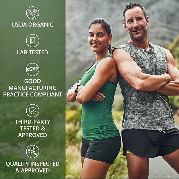USDA Organic Plant Based Nitric Oxide Booster Powder Supplement For Men & Women. Caffeine Free Supplements 5 Top Organic Ingredients. Beet Root, Tart Cherry, Acerola Cherry, Pomegranate, Red Ginseng
