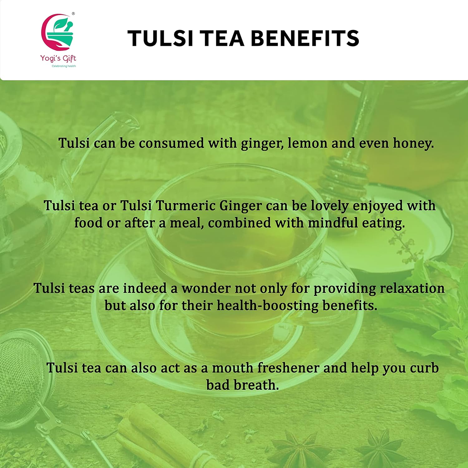 Dried Tulsi | Holy Basil Leaf Tea 1 LB | Relaxing and Calming Tea | 100% Natural | by Yogi's Gift®