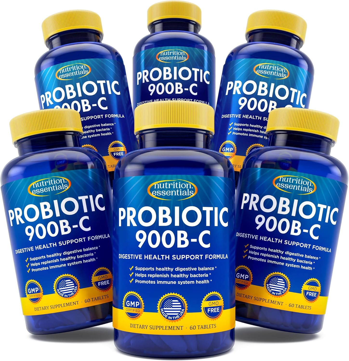 Nutrition Essentials GMP Certified Probiotic Dietary Supplement 6 Bottles 360 Capsules