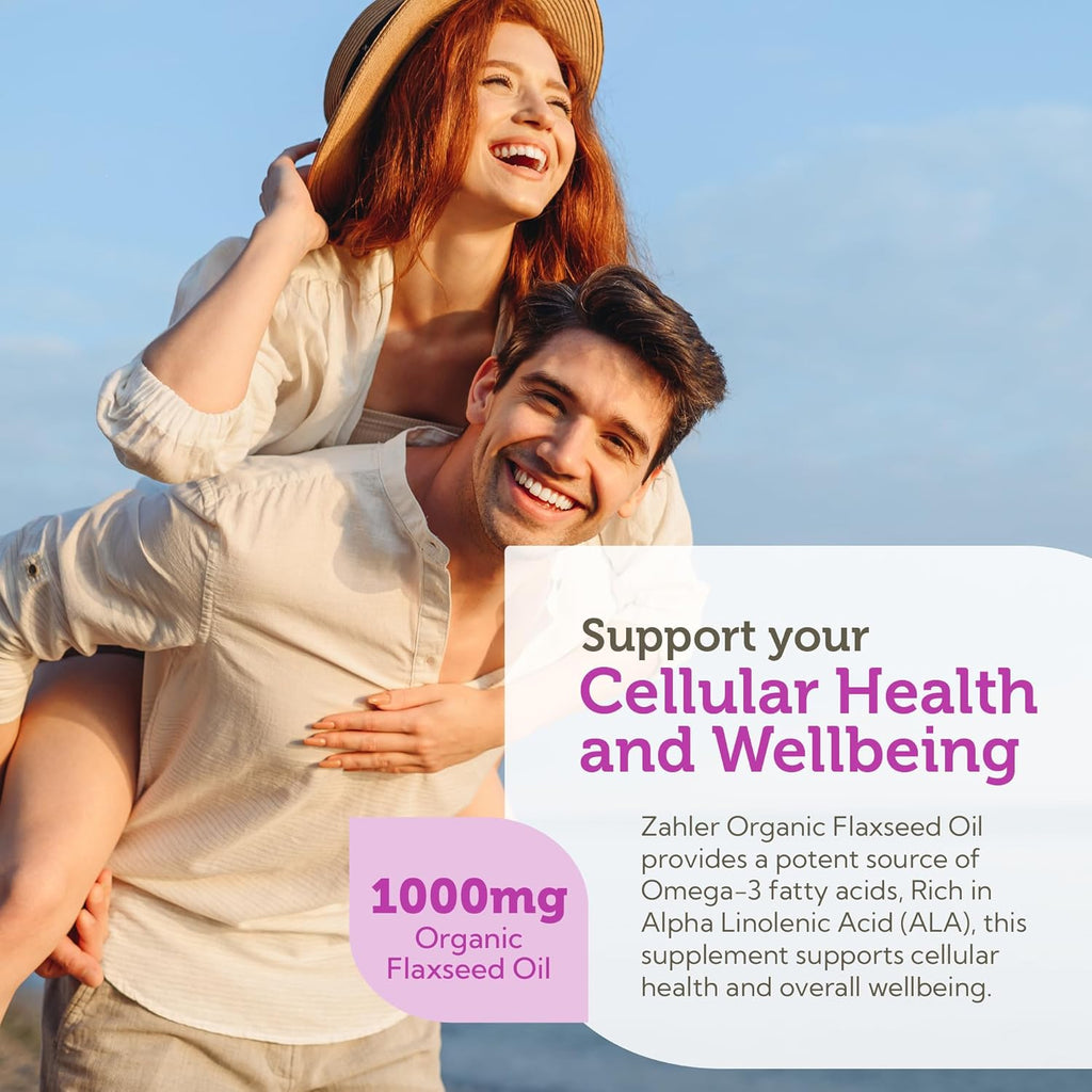 Zahler Organic Flaxseed Oil - 1000mg Softgels - Cold-Pressed Organic Flax Seed Oil - Organic Omega 3 ALA Supplement - Kosher Non-GMO Gluten Free Vegetarian-Friendly Flaxseed Supplement (90 Count)