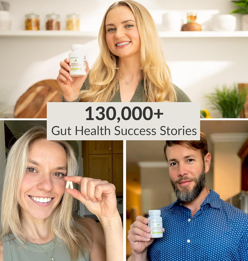 BiOptimizers Probiotic Breakthrough – Lactobacillus Plantarum OM Probiotics & Prebiotics Health Supplement for Gut, Digestive & Immune Support Probiotics for Women Men Elderly– 120 Vegan Capsules