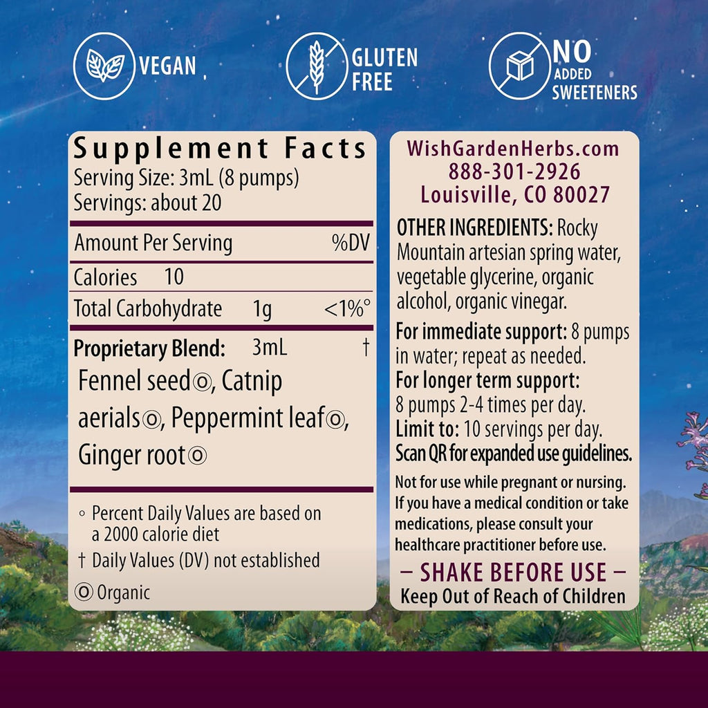 WishGarden Herbs Digestive Rescue GI Normalizer - All-Natural Herbal & Organic Digestive Relief Tincture with Peppermint Leaf, Ginger Root and Fennel Seed, Quickly Soothes Digestive Discomforts, 1oz