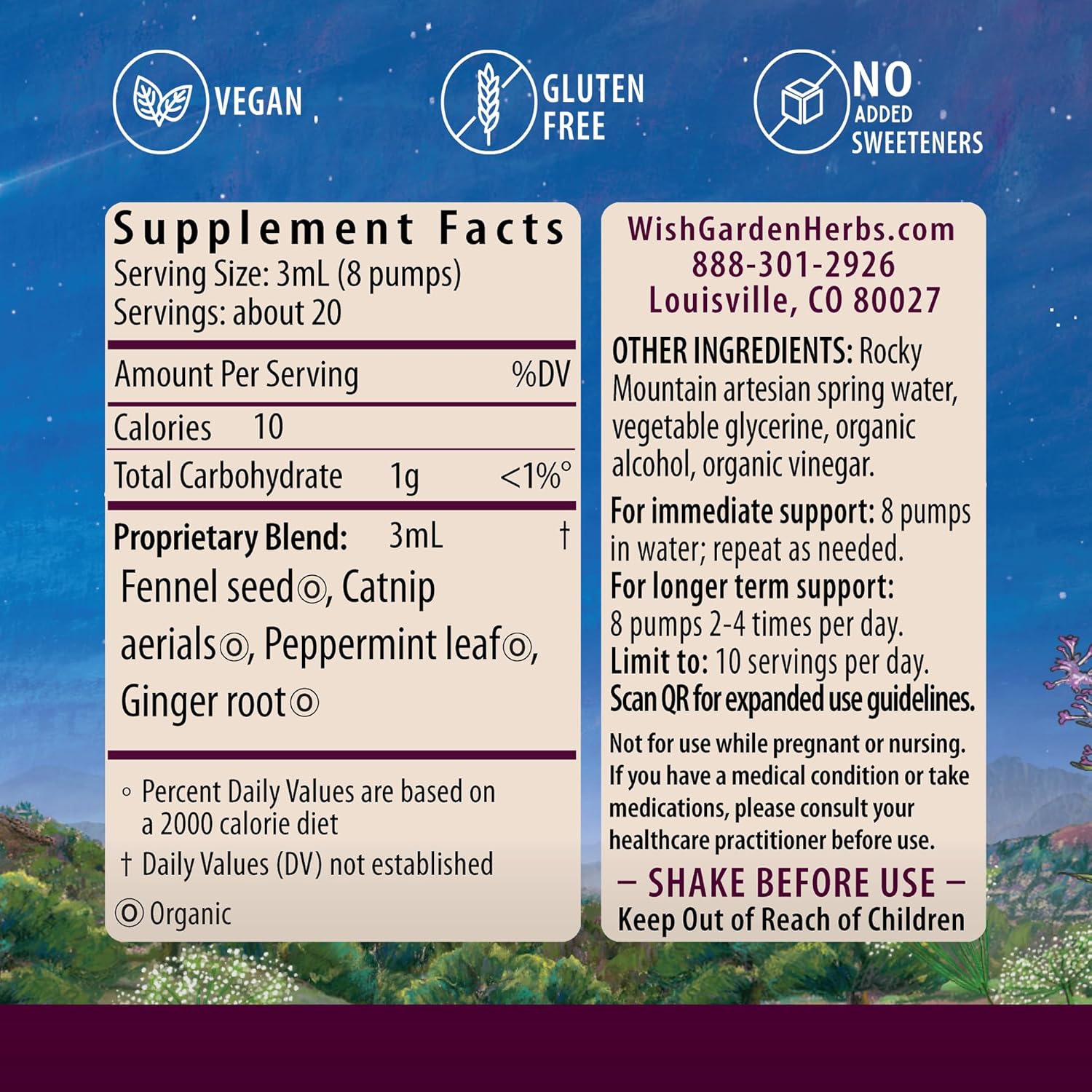 WishGarden Herbs Digestive Rescue GI Normalizer - All-Natural Herbal & Organic Digestive Relief Tincture with Peppermint Leaf, Ginger Root and Fennel Seed, Quickly Soothes Digestive Discomforts, 1oz