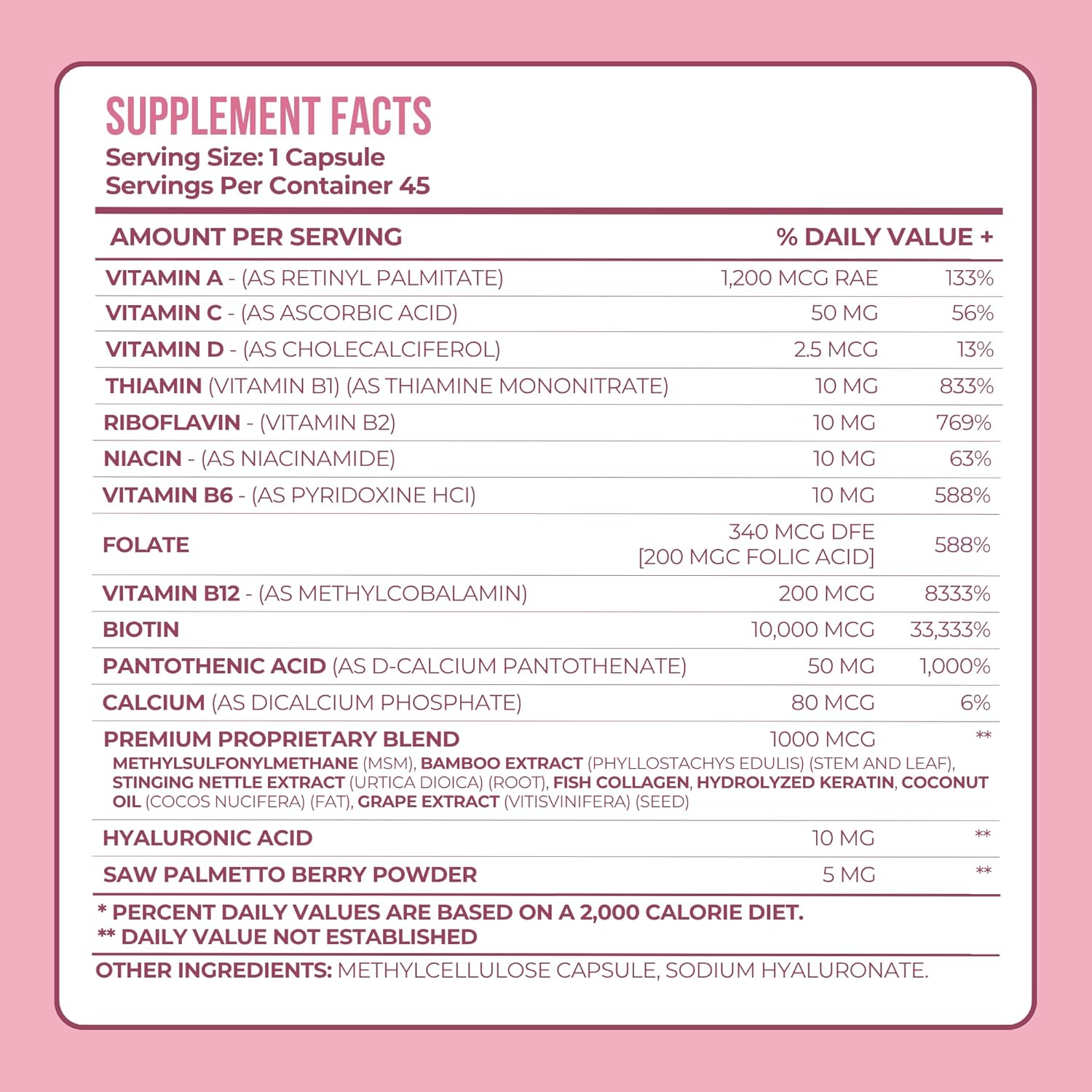 Vitamo Hair Growth Vitamins for Women | Hyaluronic Acid & 50,000 mcg B-Complex (B1, B2, B3, B6, B7) | Biotin and Collagen | Keratin – Advanced Supplement for Hair, Skin & Nails | 90 Capsules