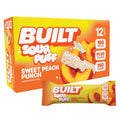 Built Bar, Sour Puff Protein Bars, Sweet Peach Punch, Collagen, On-the-go Snacks, Sour Candy Snack, 12 Pack