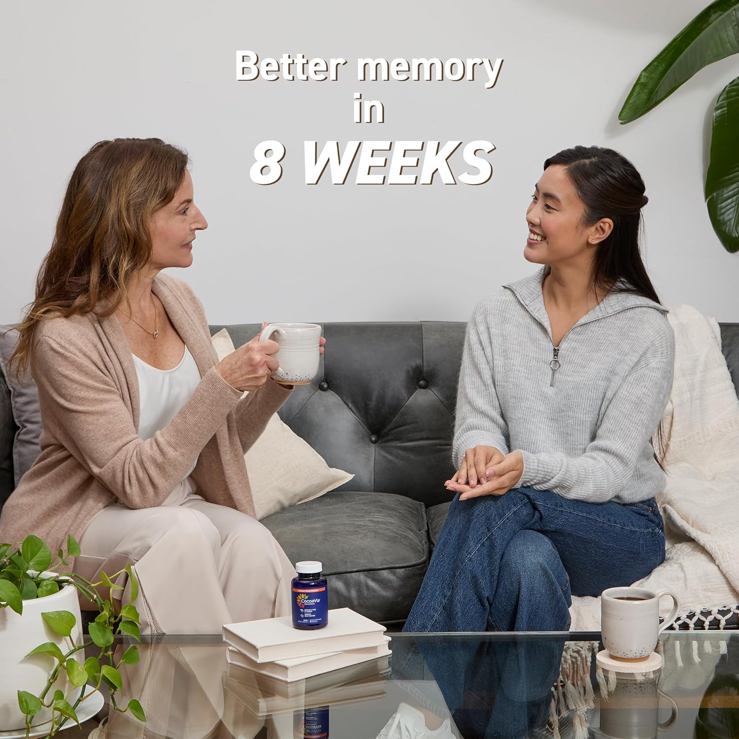 CocoaVia Memory+ Brain Supplement, Clinically Proven Memory and Brain Booster, Plant Based Supplement, Sugar Free, Gluten Free, Vegan, 750 mg Cocoa Flavanols Capsules, 60 Day Supply