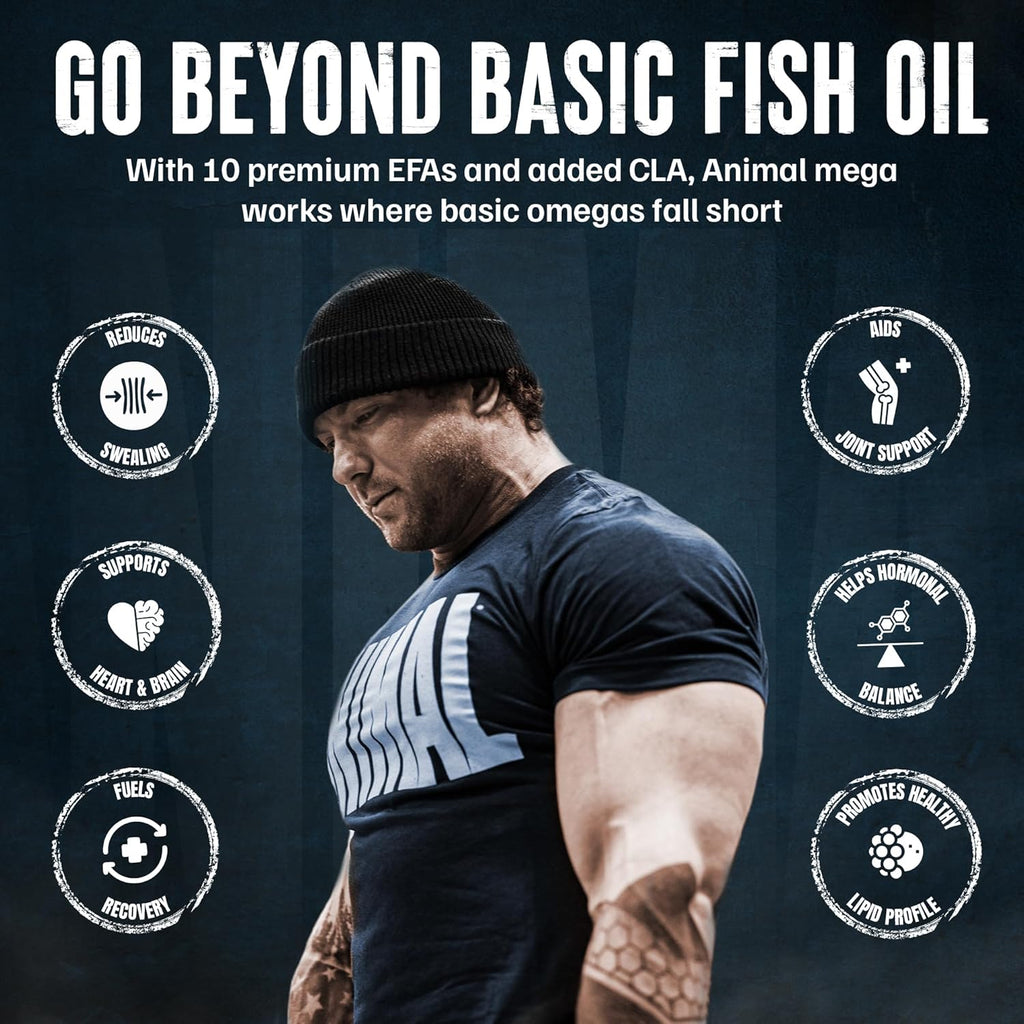 Animal Advanced Omega Essential Fatty Acids - High Potency 3500mg Omega 3 & Omega 6 Supplement with EPA, DHA, ALA, CLA, GLA for Heart, Brain, Joint, Skin, Eye, Metabolism, Immune Health - 30 Day Pack