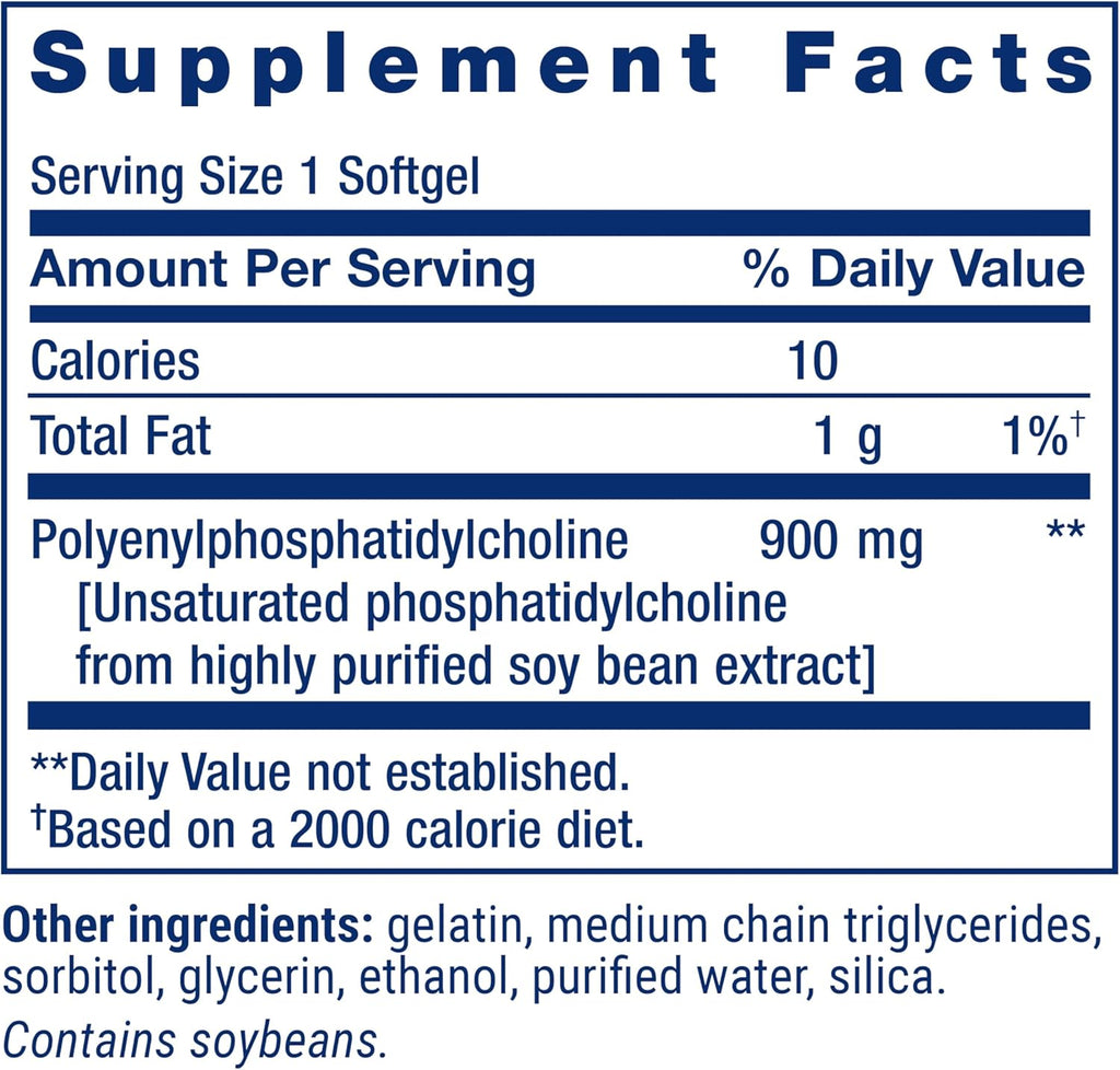 Life Extension HepatoPro, polyunsaturated phosphatidylcholine, 900 mg, Supports a Healthy Liver and detoxification, Protects Against oxidative Stress, Gluten-Free, Non-GMO, 60 softgels