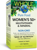 Natural Factors Whole Earth & Sea Women's 50+ Multivitamin & Mineral, 1 Serving Contains Nutrition Equivalent to ½ lb of Veggies, 120 Tablets