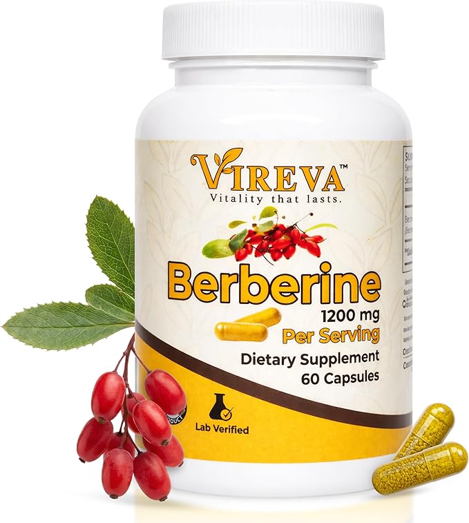 Berberine 1200 – High-Potency, Plant-Based Formula for Metabolic Optimization, Cellular Vitality & Whole-Body Wellness – 60 Vegan Capsules, Clean, Non-GMO, Premium Grade