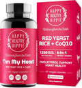 Red Yeast Rice with CoQ10 Supplement 1200 mg - Supports Cholesterol Balance, Heart Health & Circulation - Antioxidant Support with Coenzyme Q10 - Citrinin-Free, Non-GMO, Vegan, 60 Ct