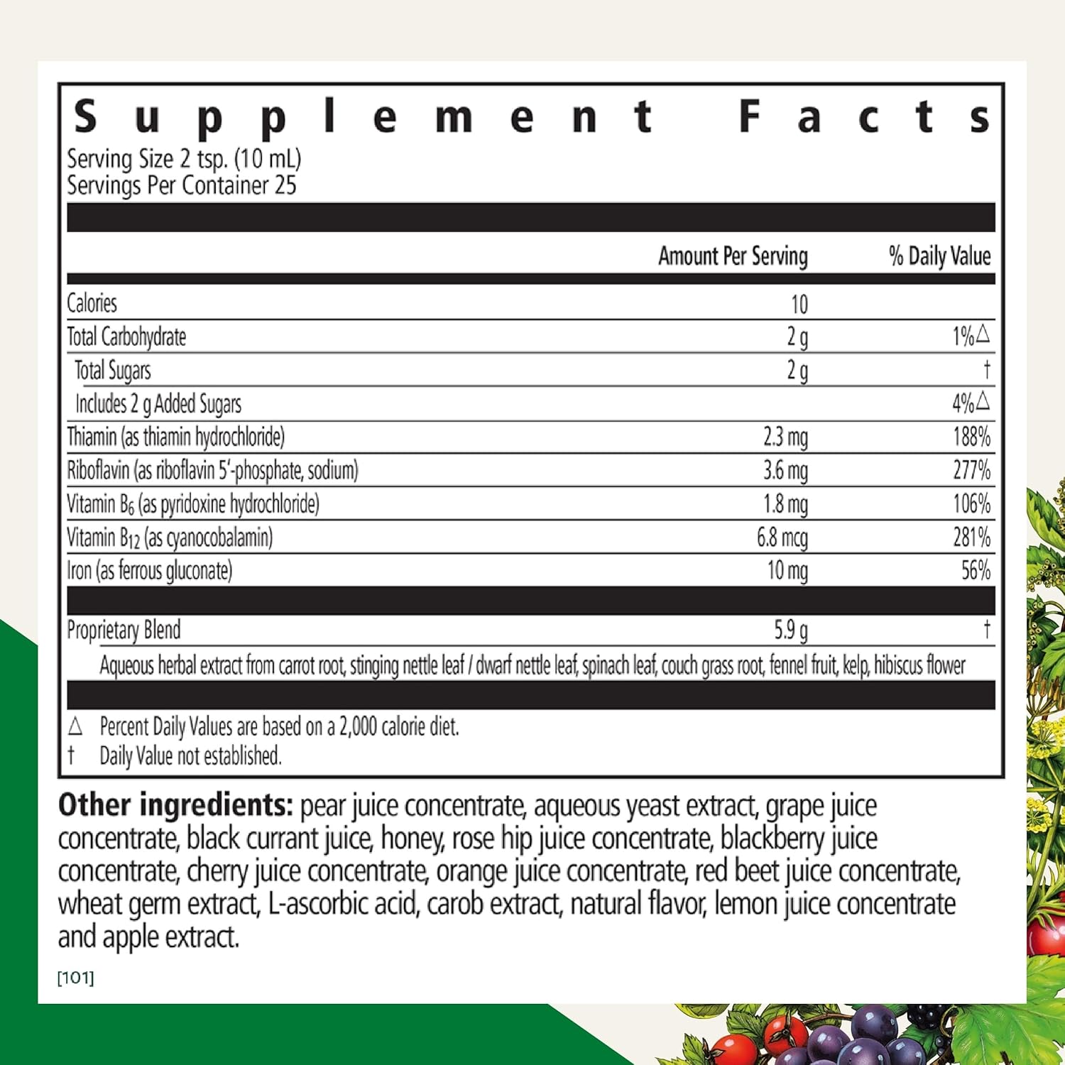 Floradix by Salus Iron & Herbs - Liquid Herbal Supplement for Energy Support* - Iron Supplement with Vitamin C & B Complex Vitamins - for Men & Women - 8.5 Fl Oz