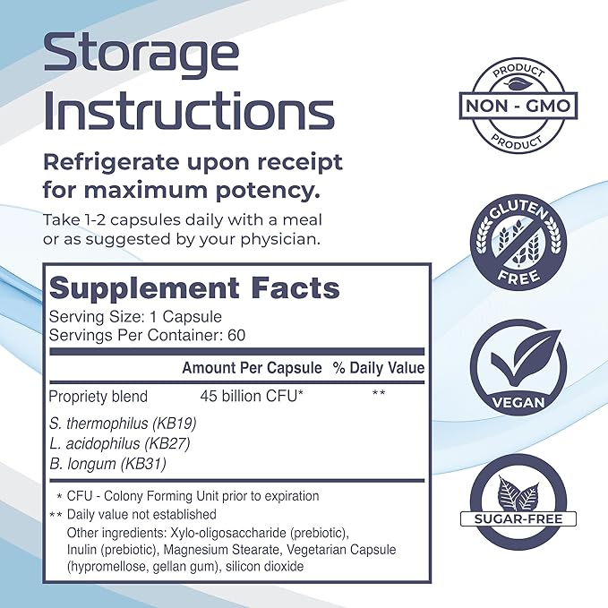 Kibow Renadyl Kidney Probiotic Supplement | Urea, Creatinine, & Uric Acid Support | 45 Billion CFUs | Clinically Tested, Non-GMO, & Made in USA, 180 Capsules (3 Bottles, 3 Month Supply)