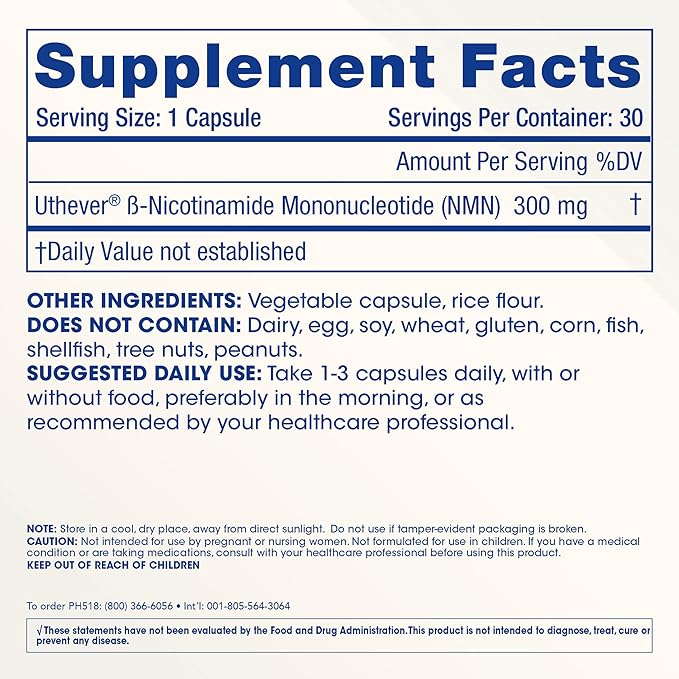 ProHealth NMN Pro 300 (30 Capsules, 3 Pack) Clinically Studied Uthever® NMN. NAD+ Precursor for Cellular Energy, Mitochondrial Support & Healthy Aging. USA Manufactured, Triple Lab-Tested